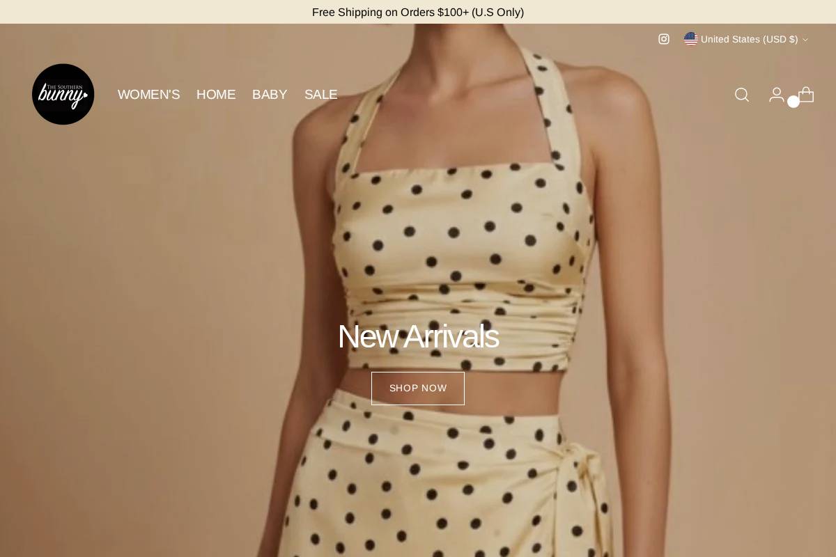 thesouthernbunny.com homepage screenshot