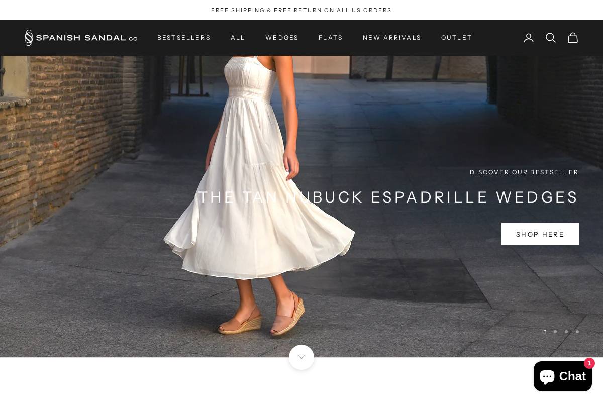 thespanishsandalco.com homepage screenshot