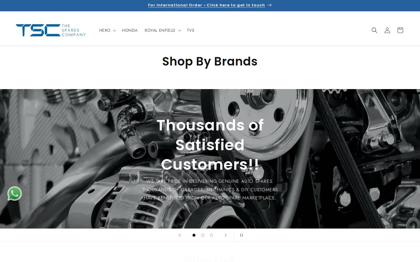thesparescompany.in homepage screenshot