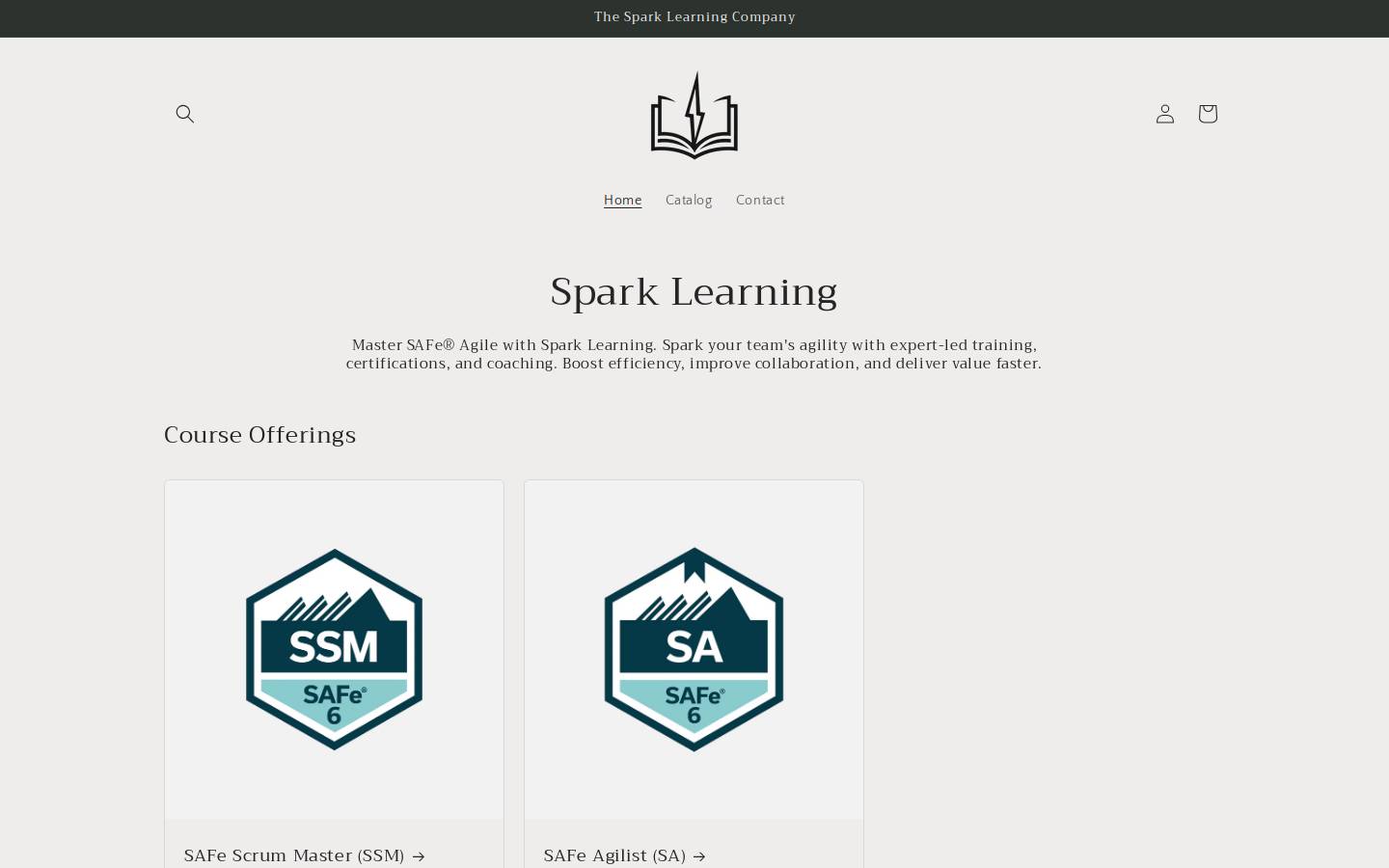 thesparklearningco.com homepage screenshot
