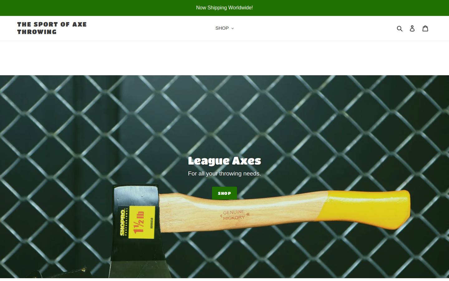 thesportofaxethrowing.com homepage screenshot