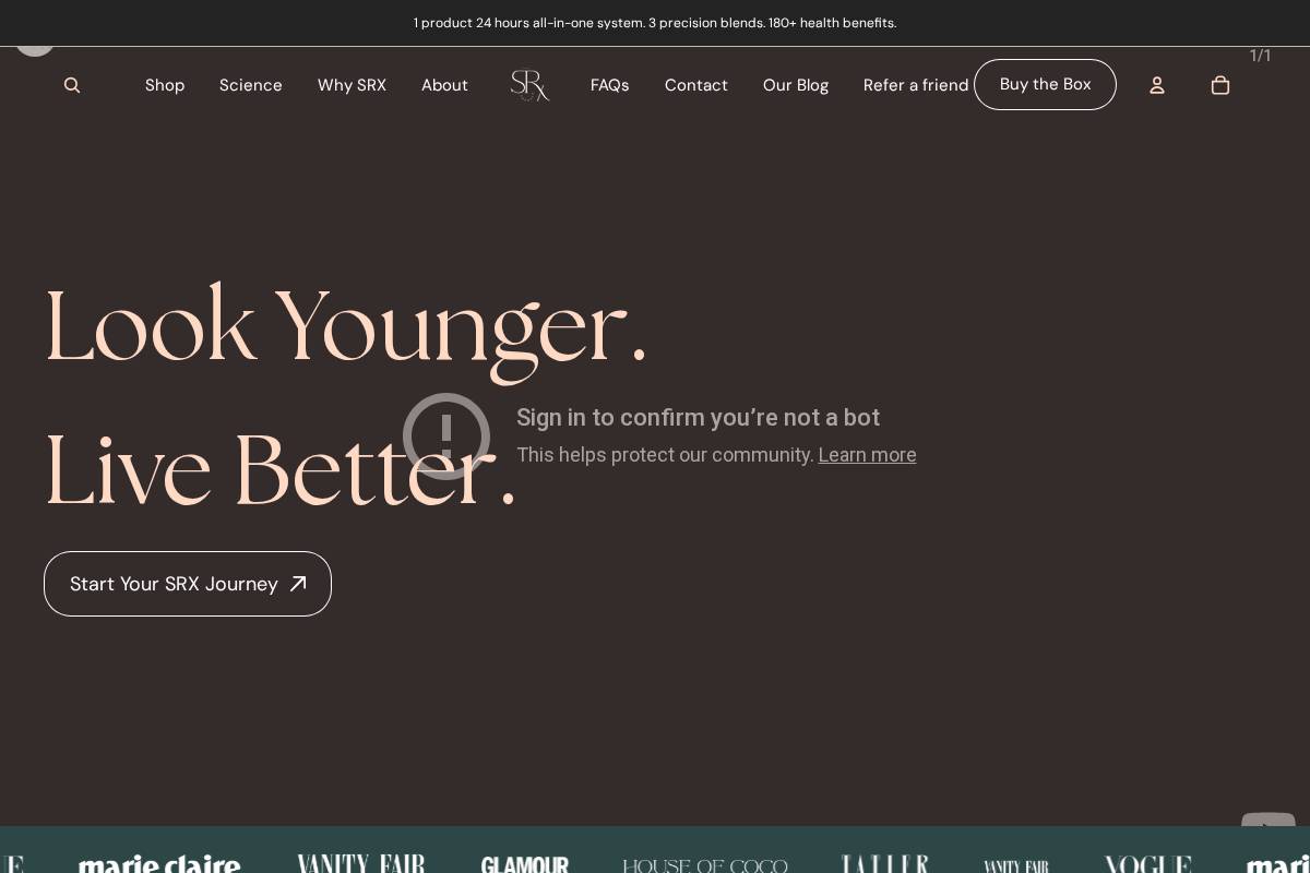 thesrxformula.com homepage screenshot