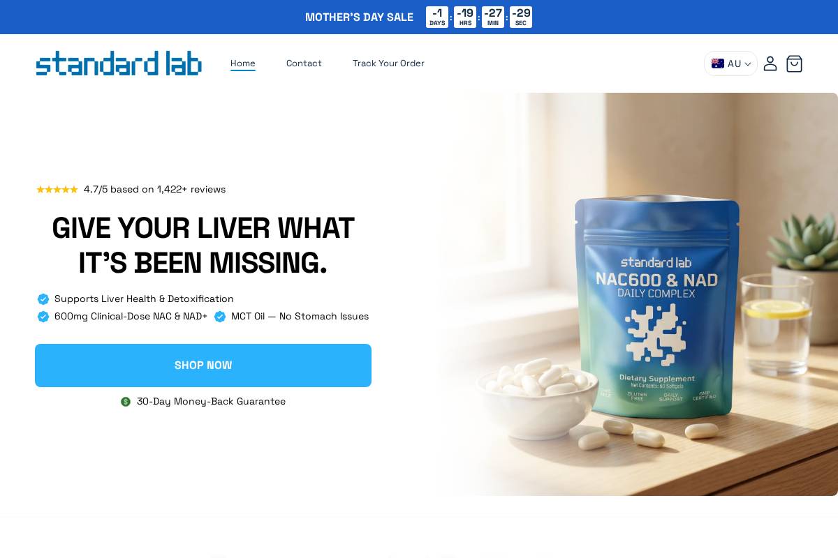 The Standard Lab homepage screenshot