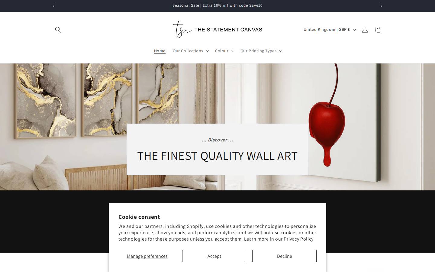 thestatementcanvas.com homepage screenshot