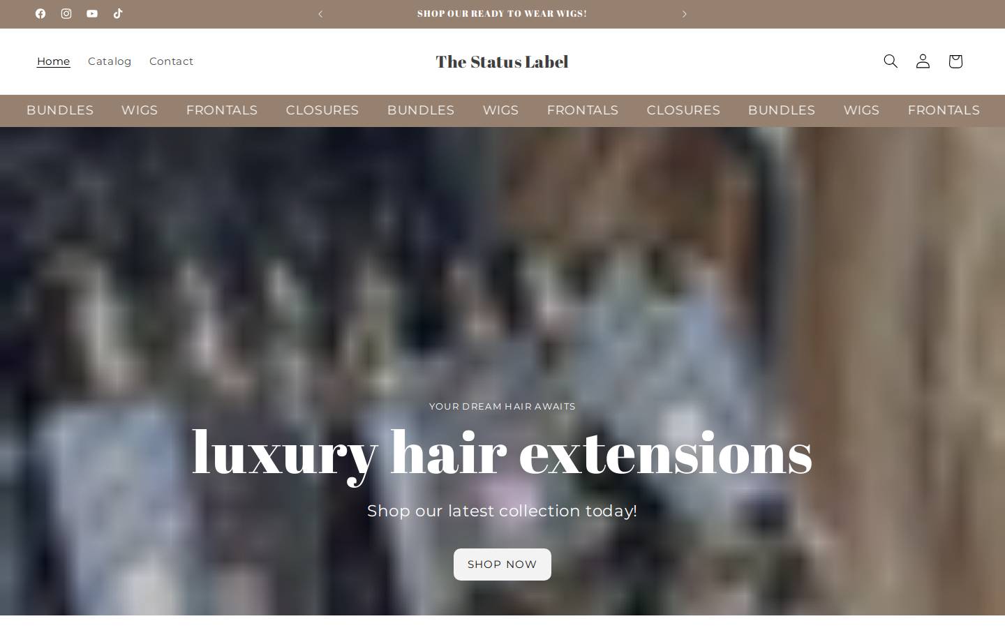 thestatuslabel.com homepage screenshot