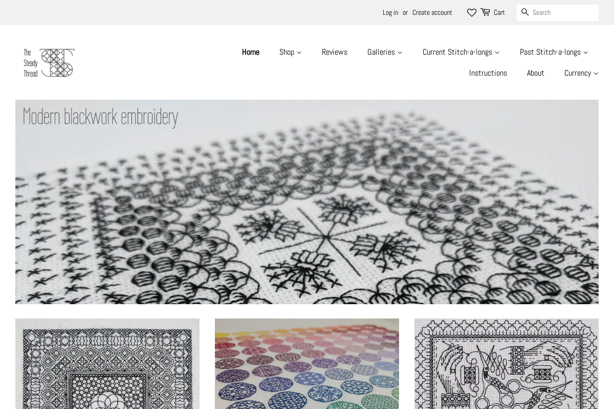 The Steady Thread homepage screenshot
