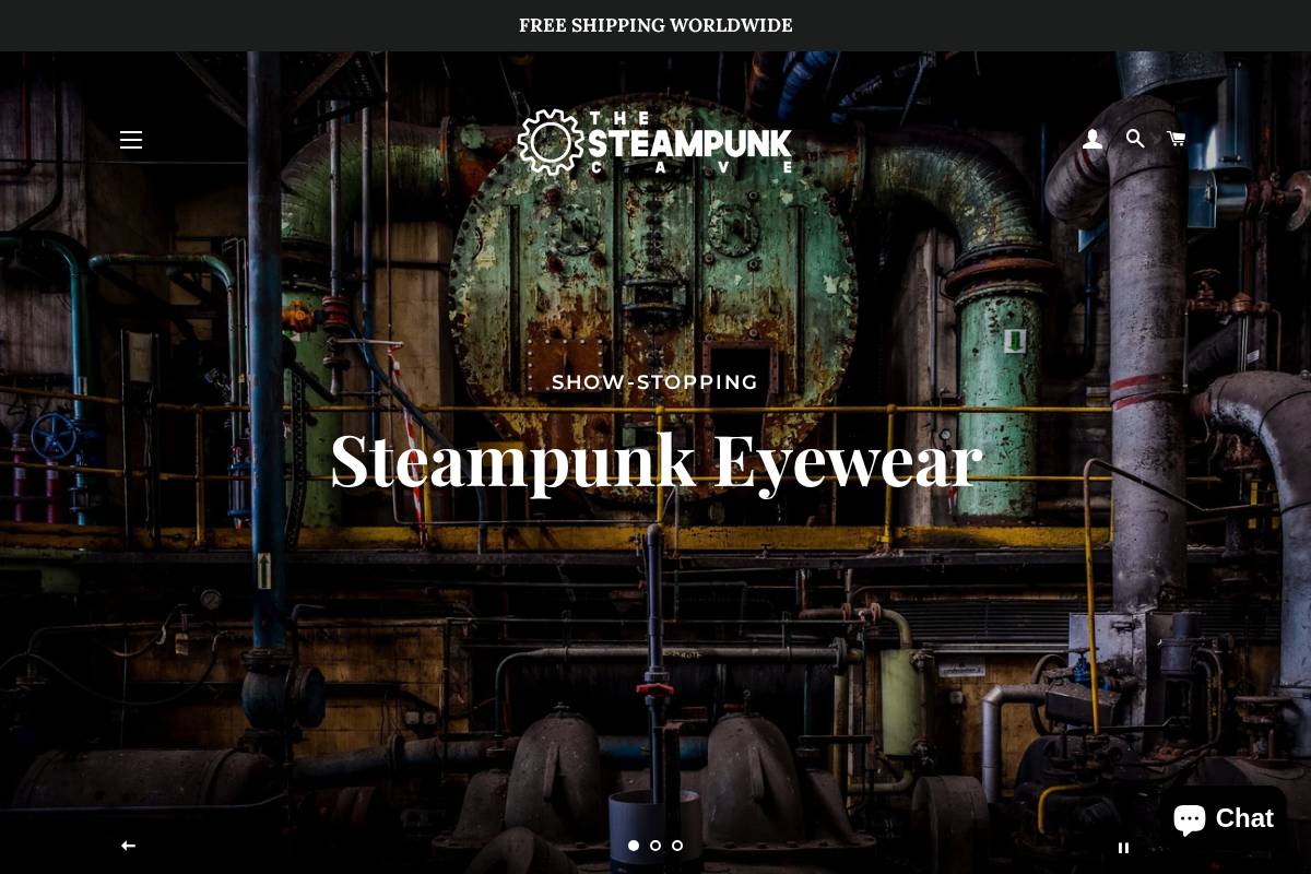Thesteampunkcave homepage screenshot