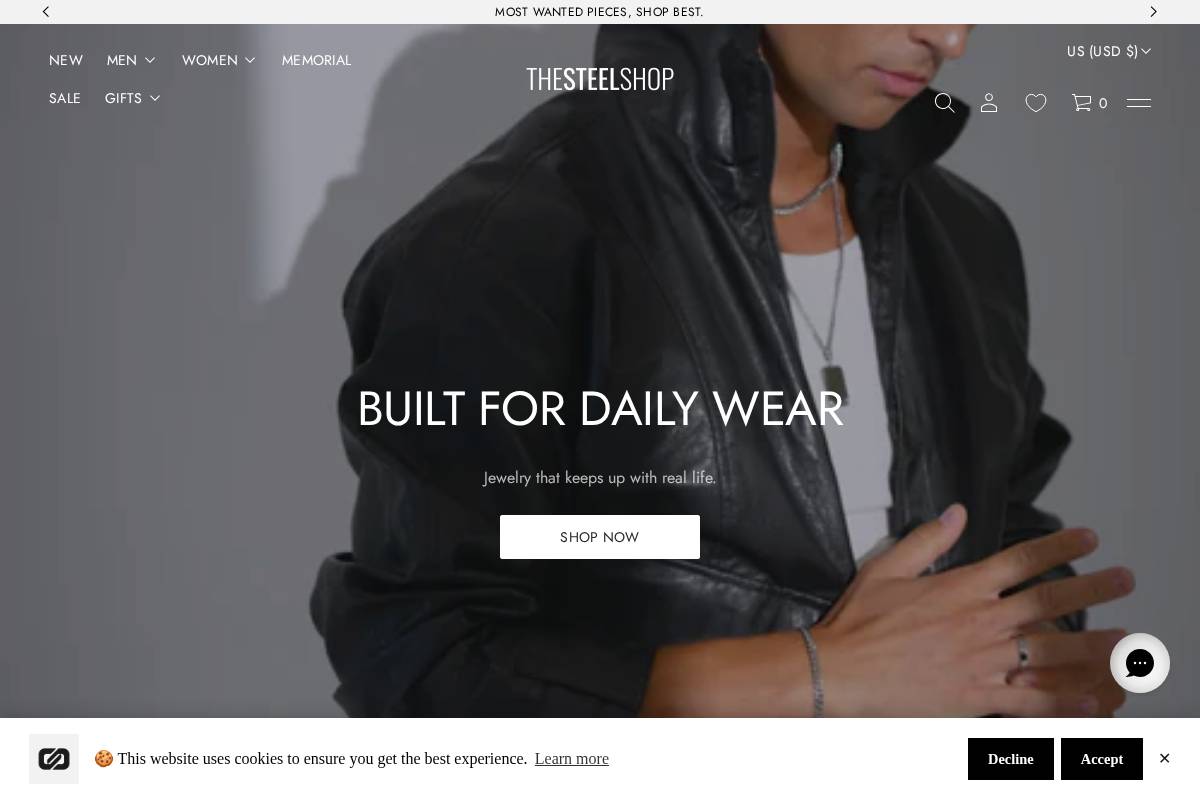 THE STEEL SHOP homepage screenshot