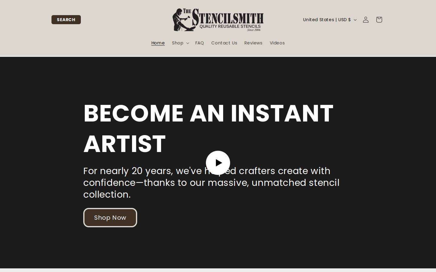 thestencilsmith.com homepage screenshot