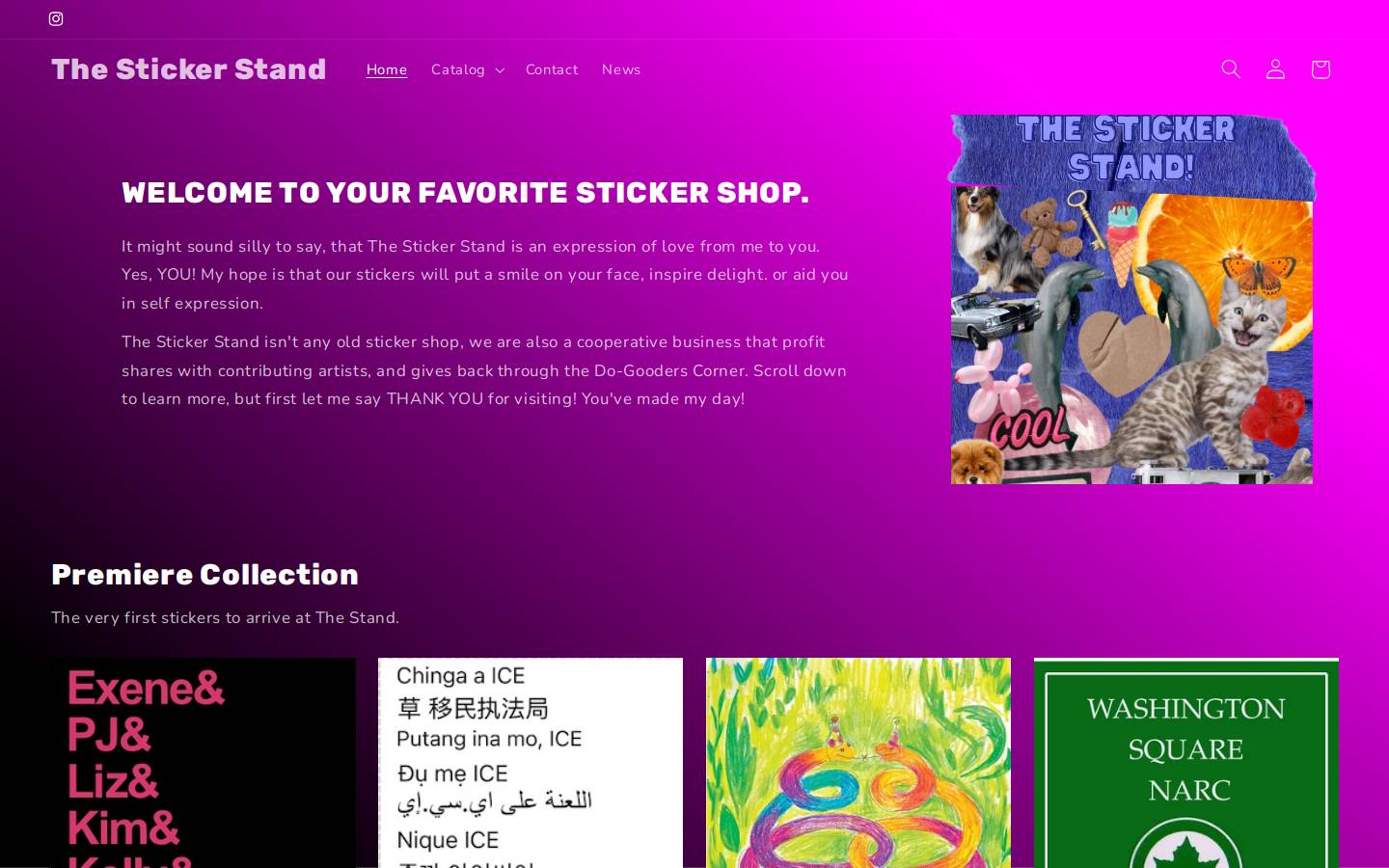 thestickerstand.com homepage screenshot