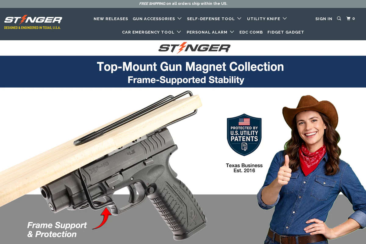 The Stinger Tools homepage screenshot