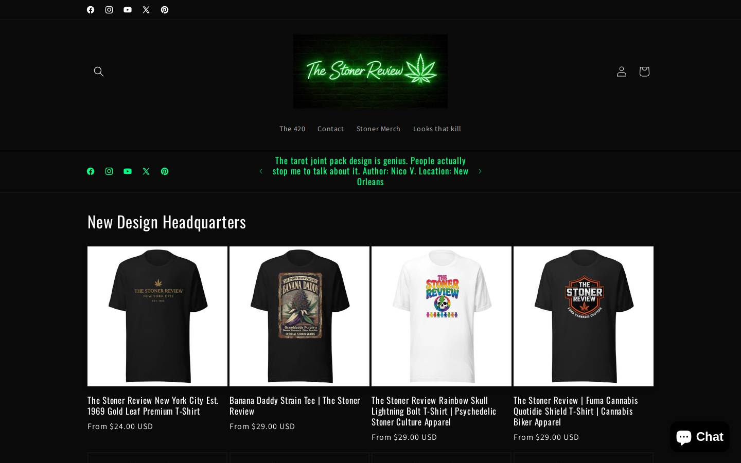 Thestonerreview homepage screenshot