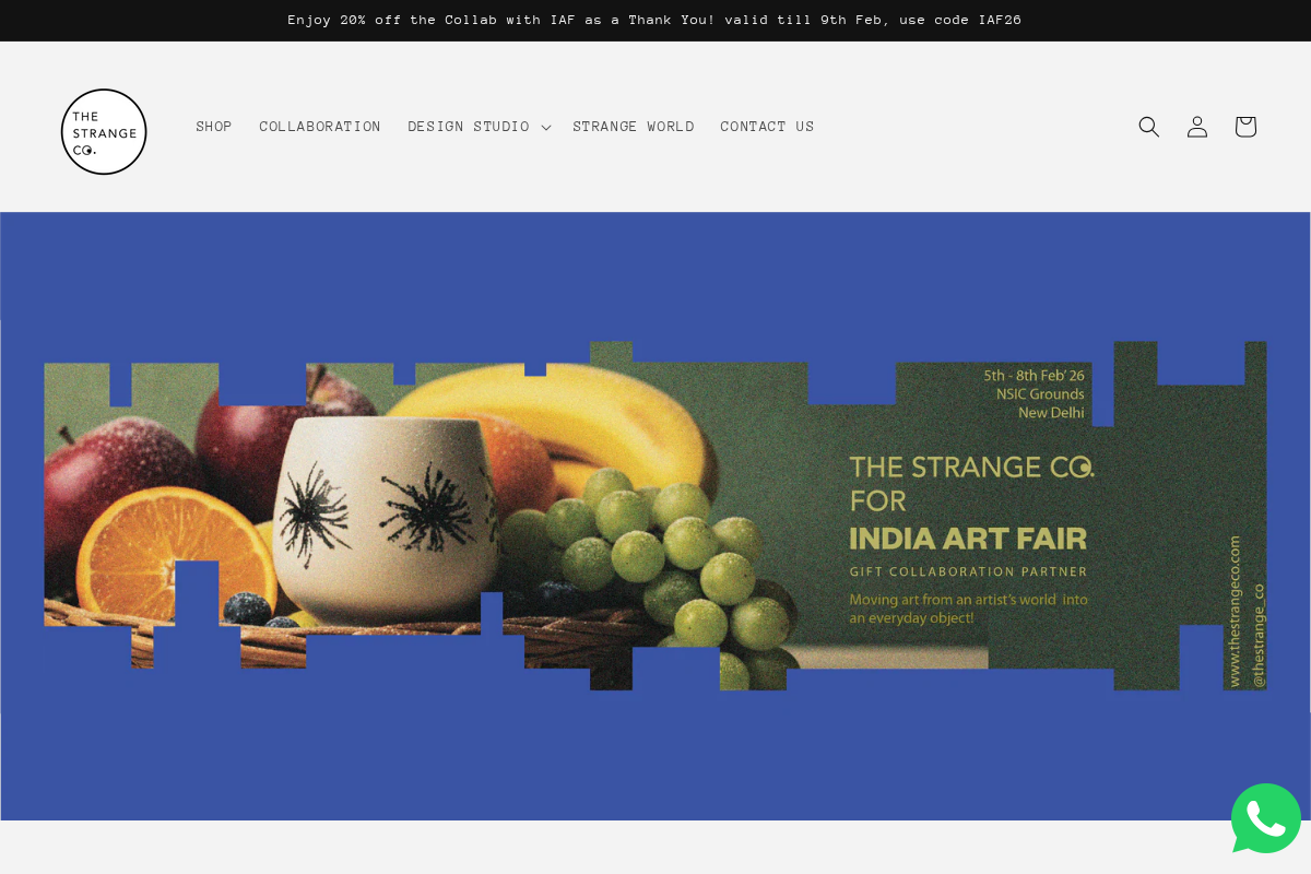 thestrangeco homepage screenshot