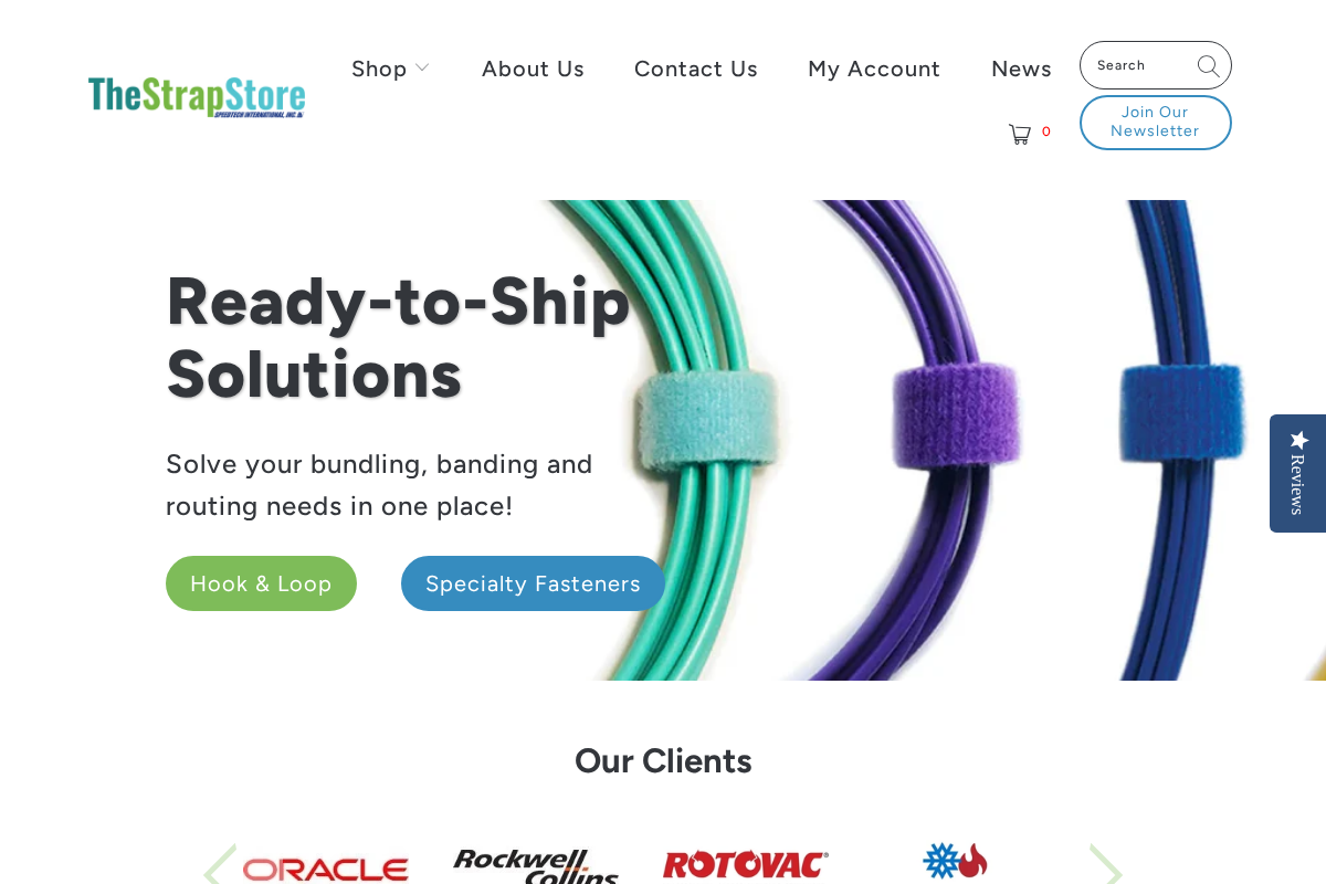 TheStrapStore.com homepage screenshot