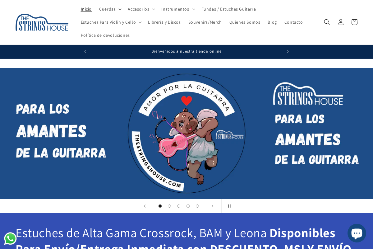 The Strings House homepage screenshot