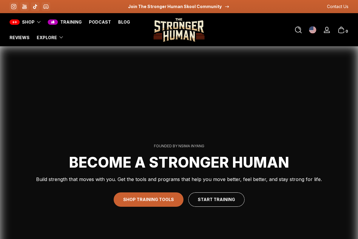 The Stronger Human homepage screenshot