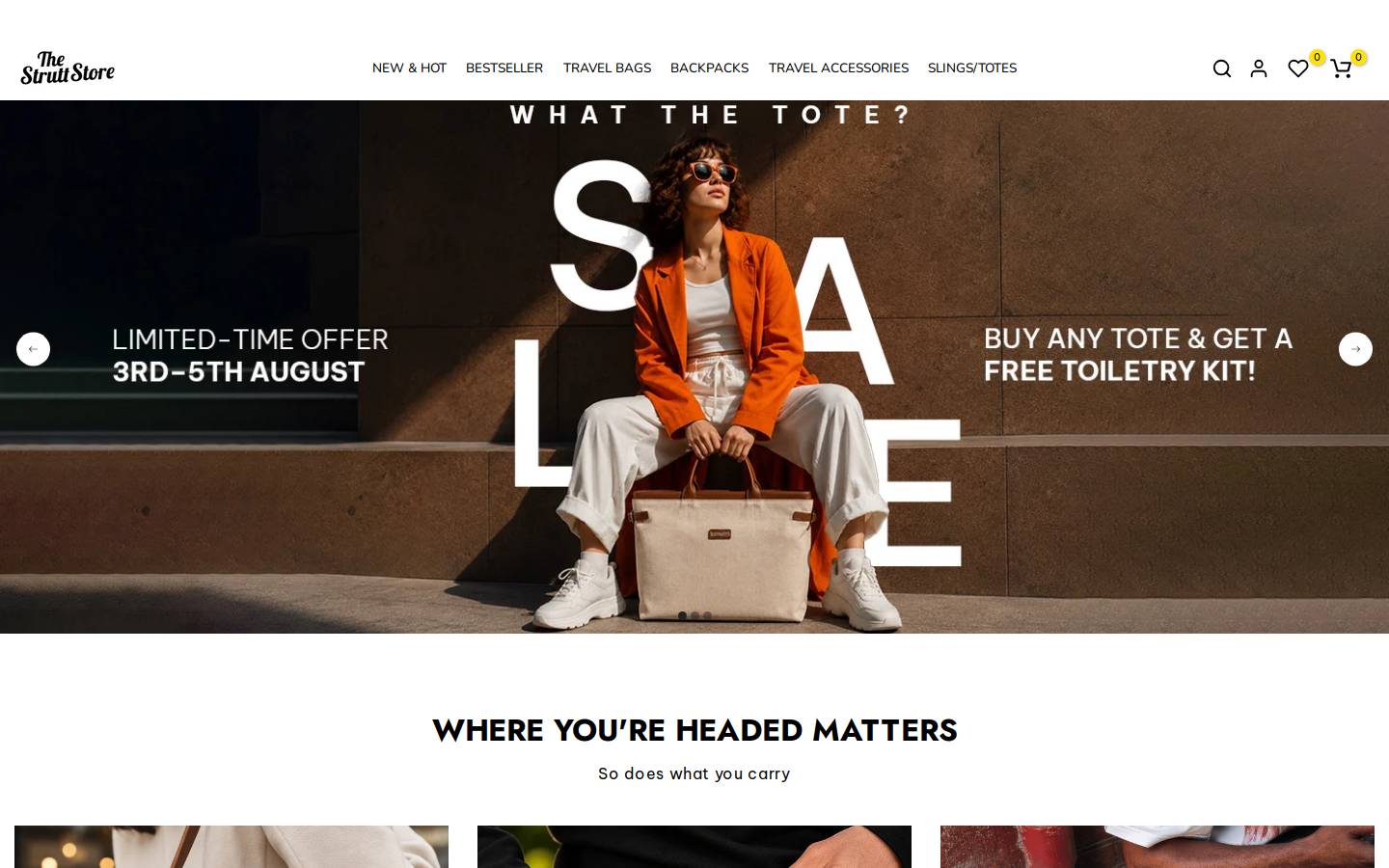 thestruttstore.com homepage screenshot