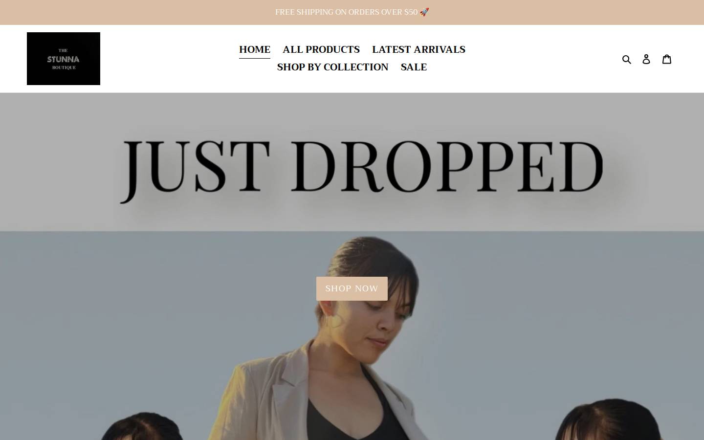 thestunnaboutique.com homepage screenshot