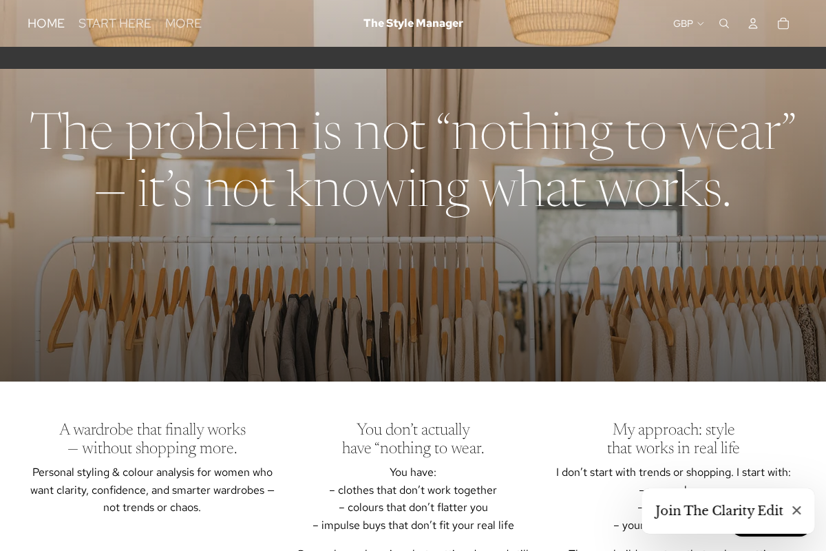 The Style Manager homepage screenshot