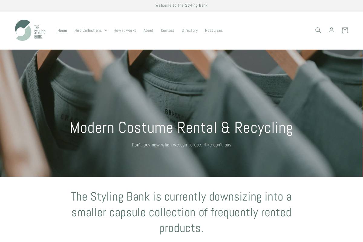 thestylingbank.com homepage screenshot
