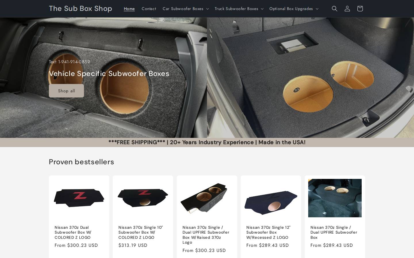 thesubboxshop.com homepage screenshot
