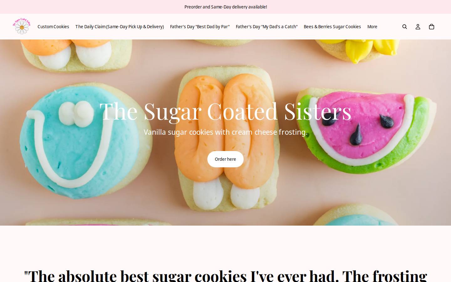 thesugarcoatedsisters.com homepage screenshot