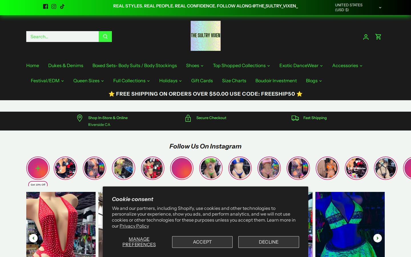 thesultryvixen.com homepage screenshot