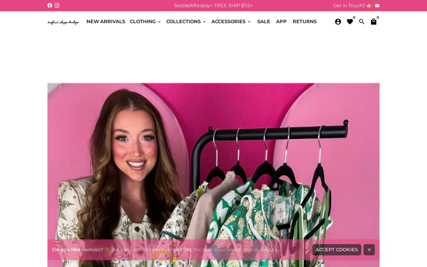 thesunflowershoppeboutique.com homepage screenshot