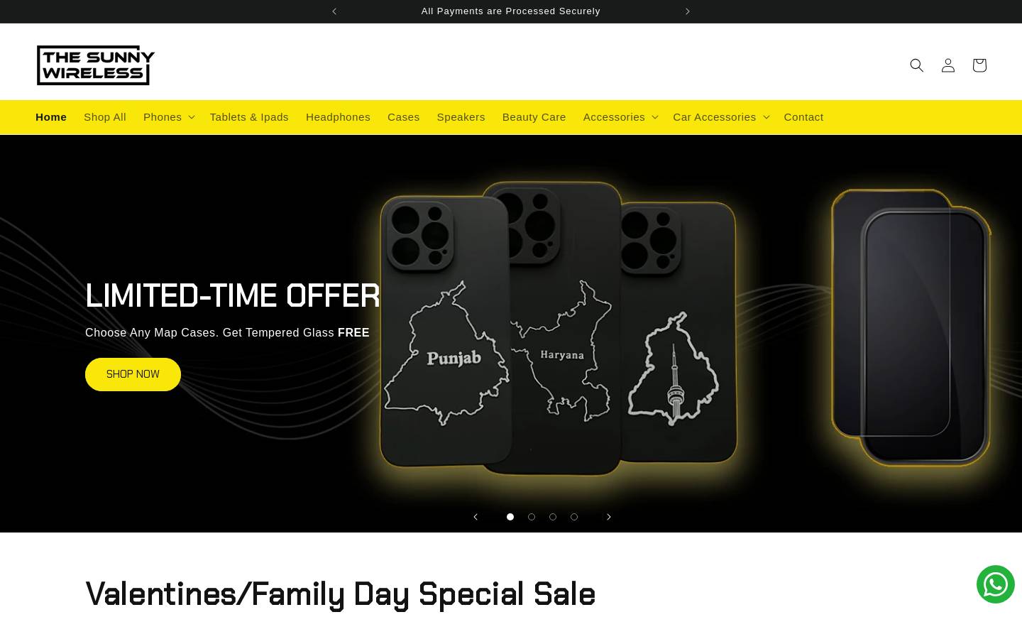 thesunnywireless.com homepage screenshot