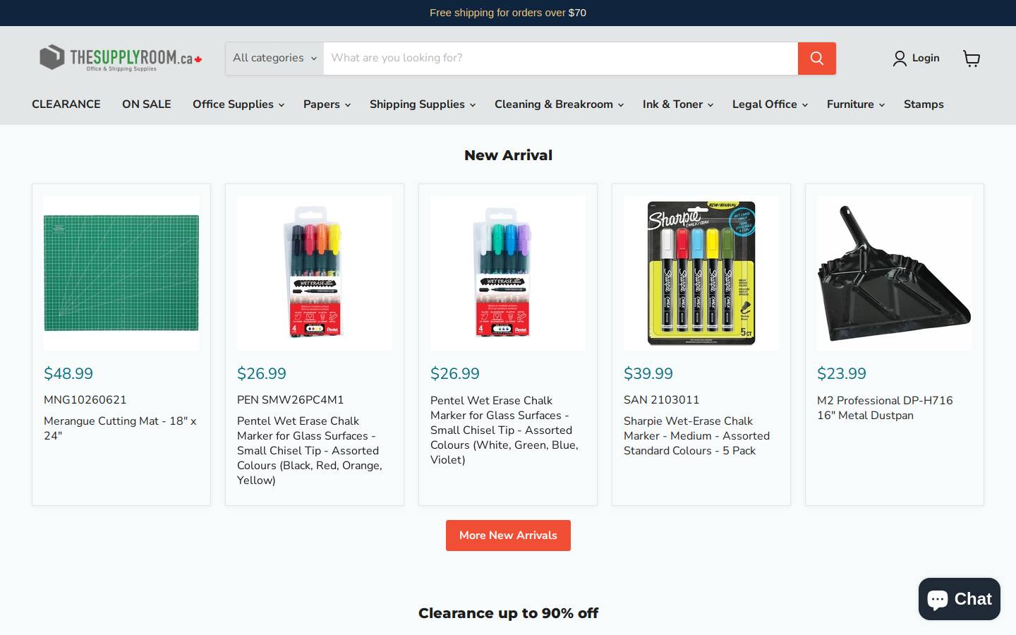 Thesupplyroom.com homepage screenshot