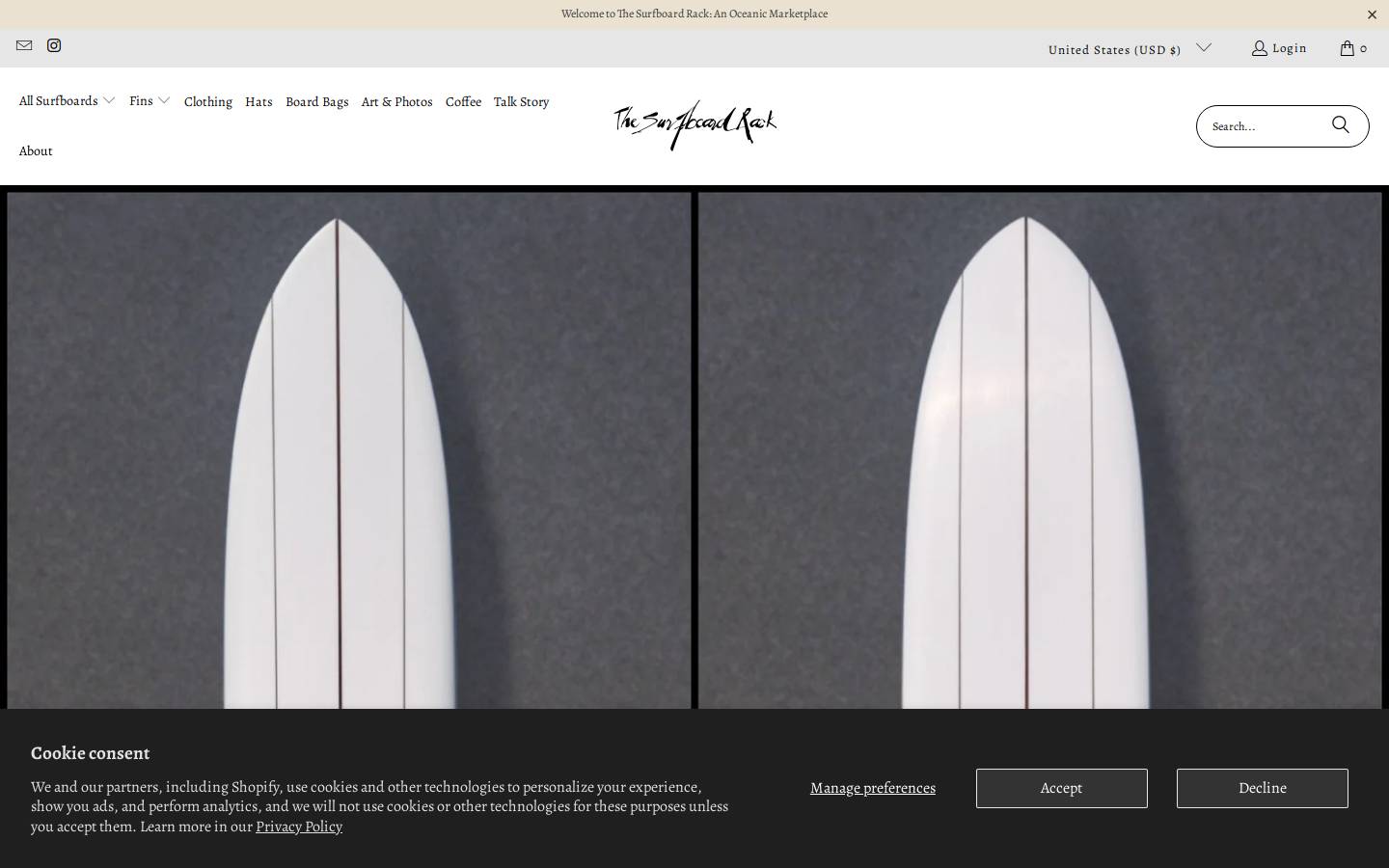 thesurfboardrack.com homepage screenshot