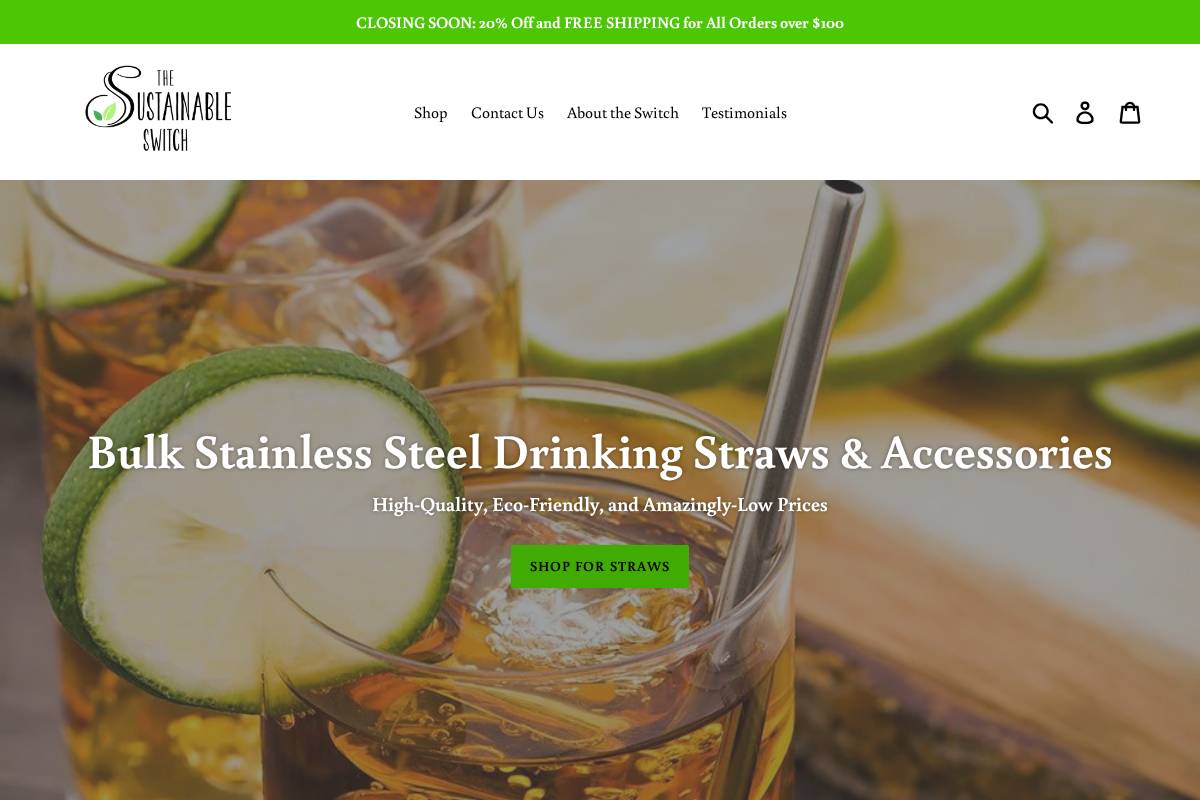 thesustainableswitch.com homepage screenshot