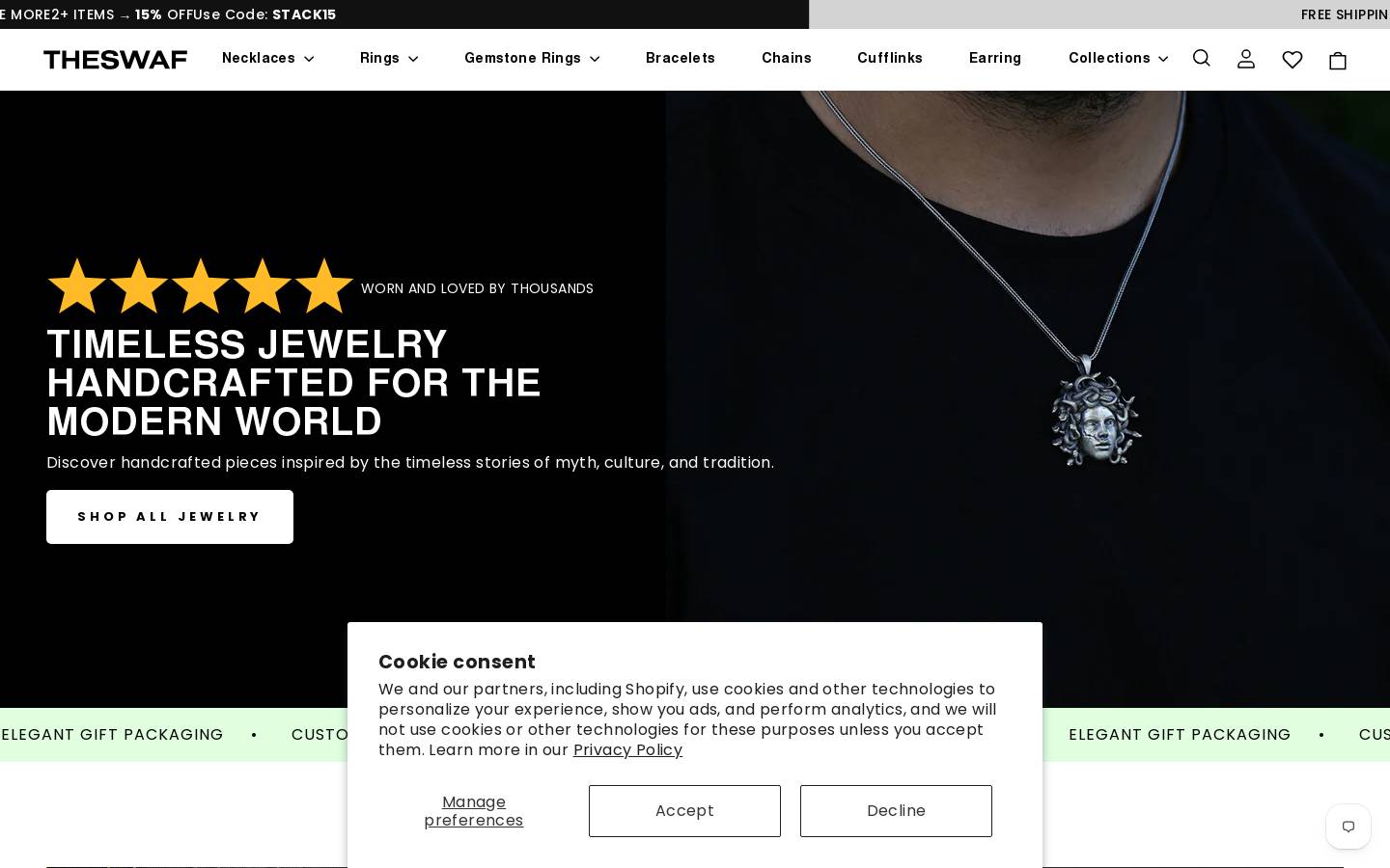 THESWAF JEWELRY homepage screenshot