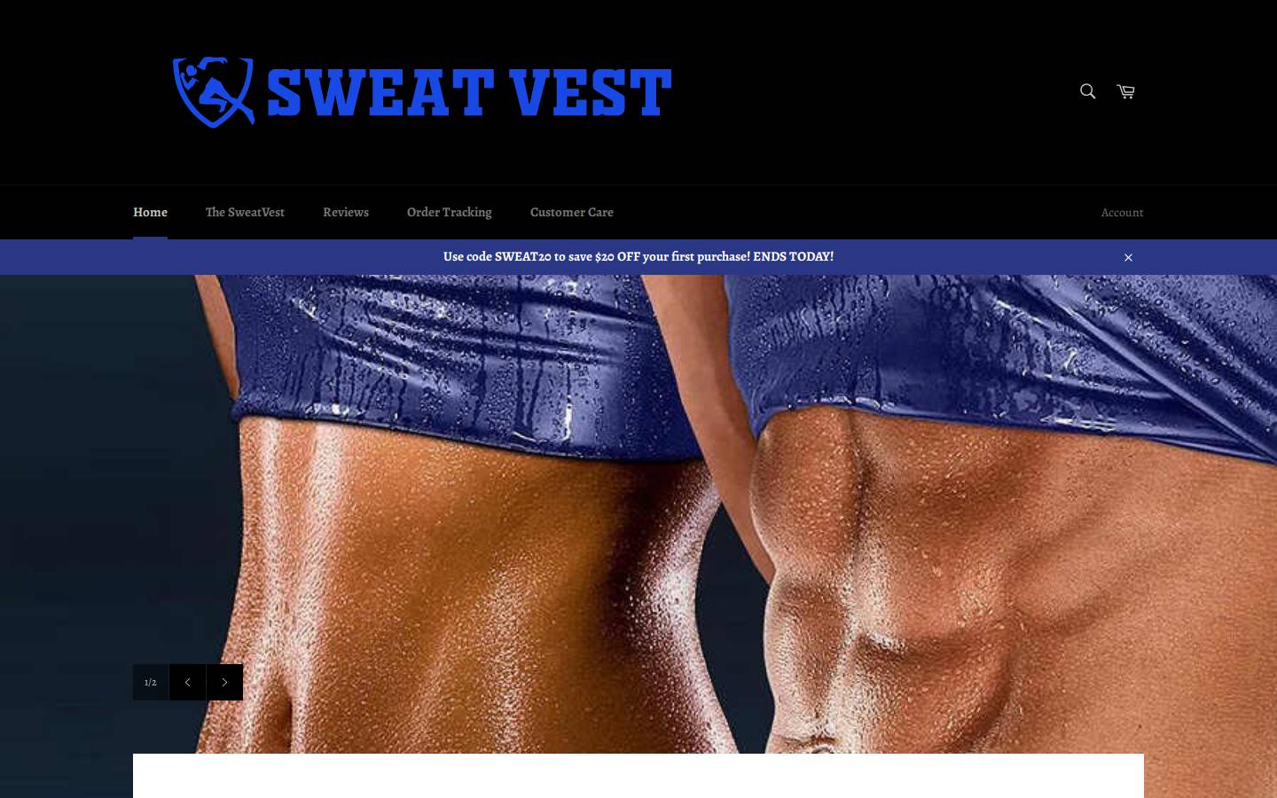 thesweatvest.com homepage screenshot