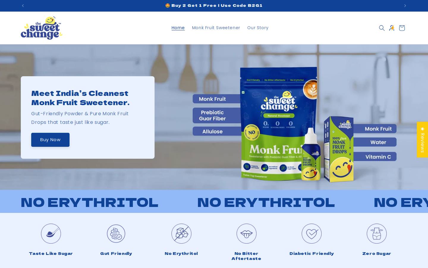 thesweetchange.com homepage screenshot
