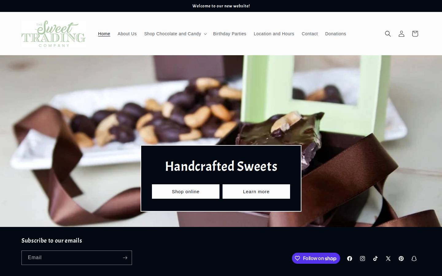 thesweettradingco.com homepage screenshot