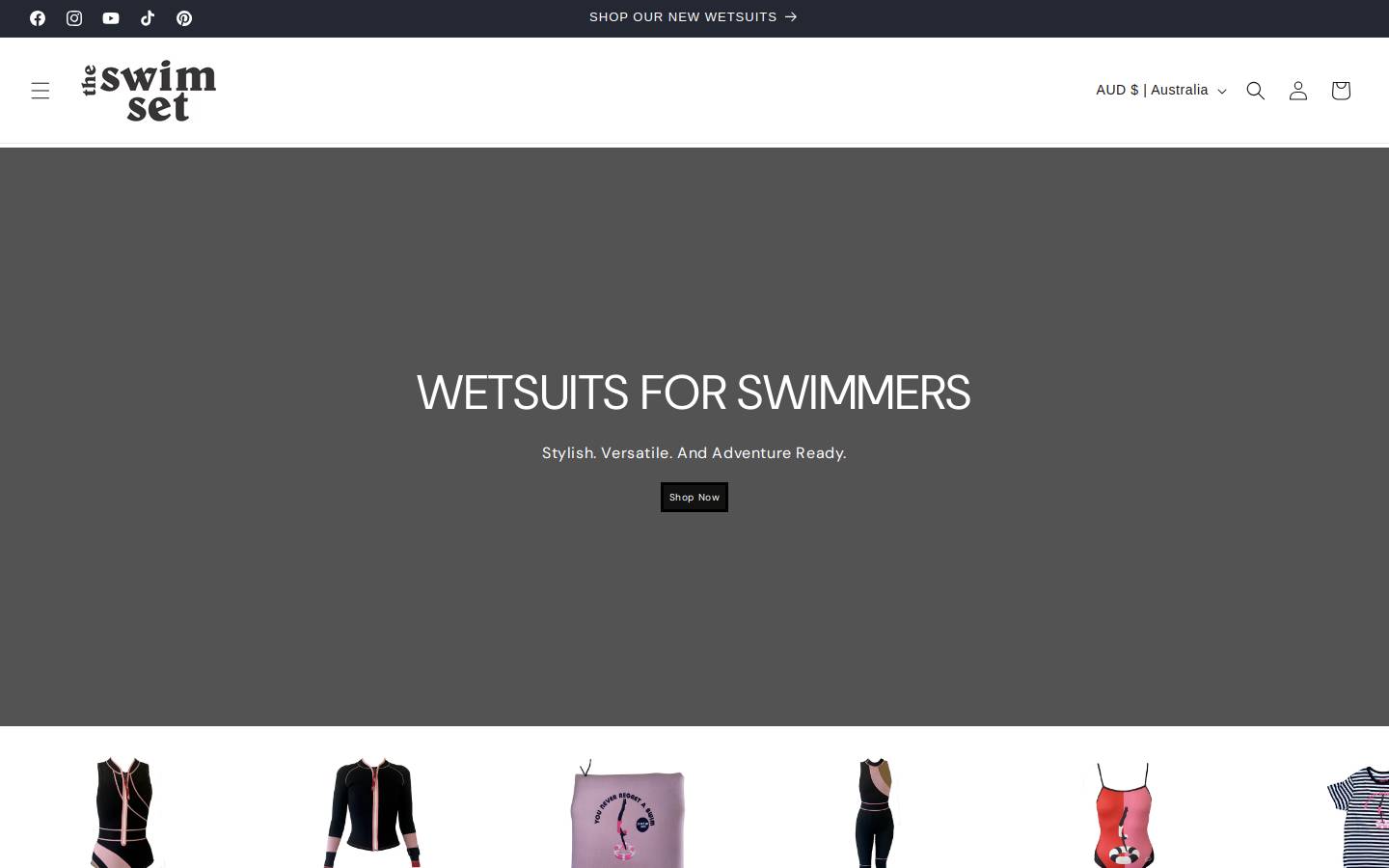 theswimset.com.au homepage screenshot