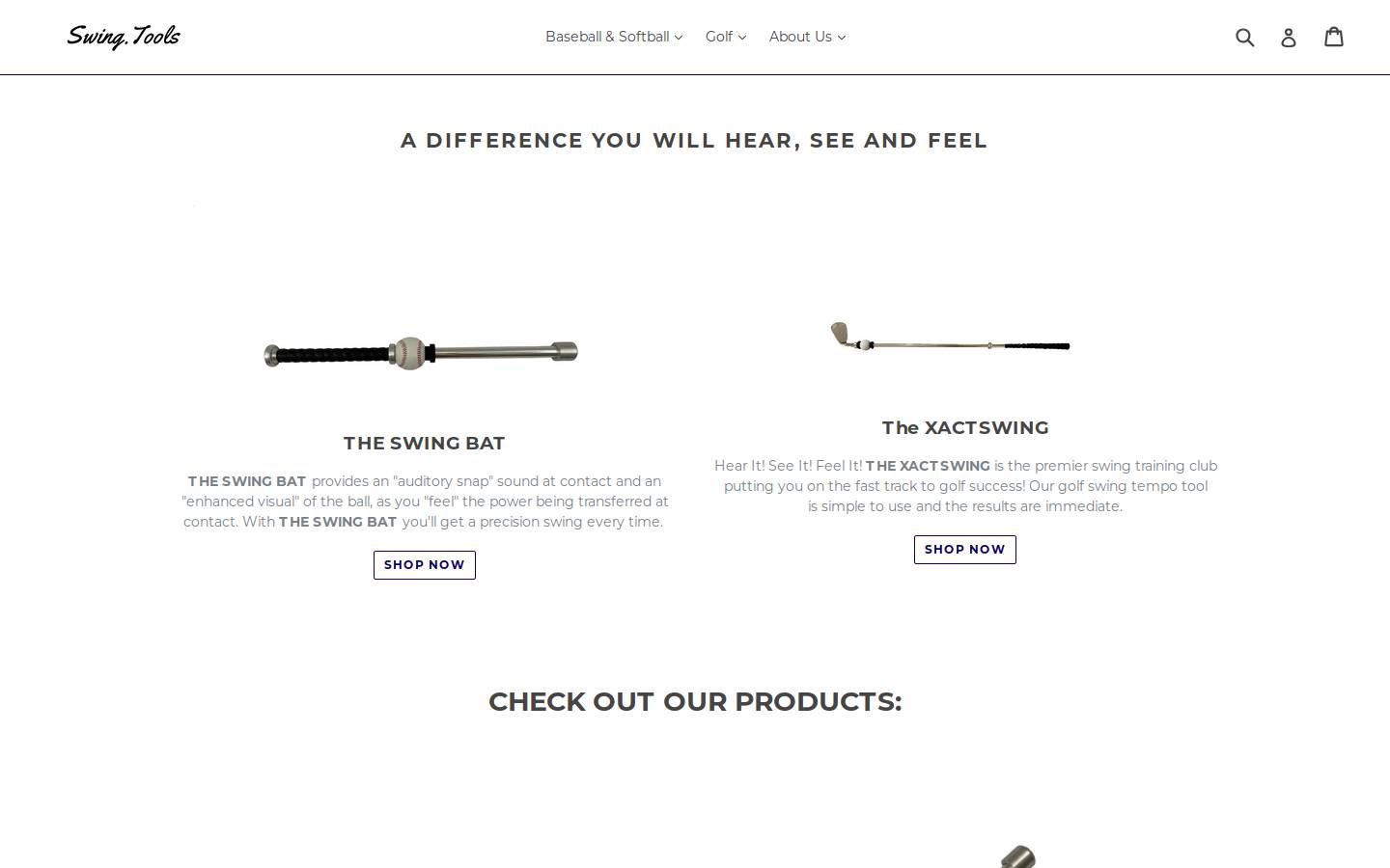 theswingbat.com homepage screenshot