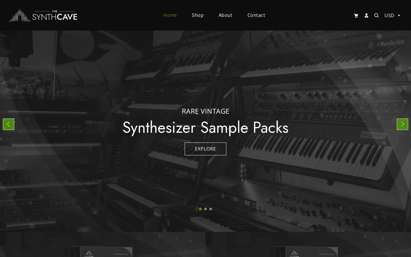 thesynthcave.com homepage screenshot