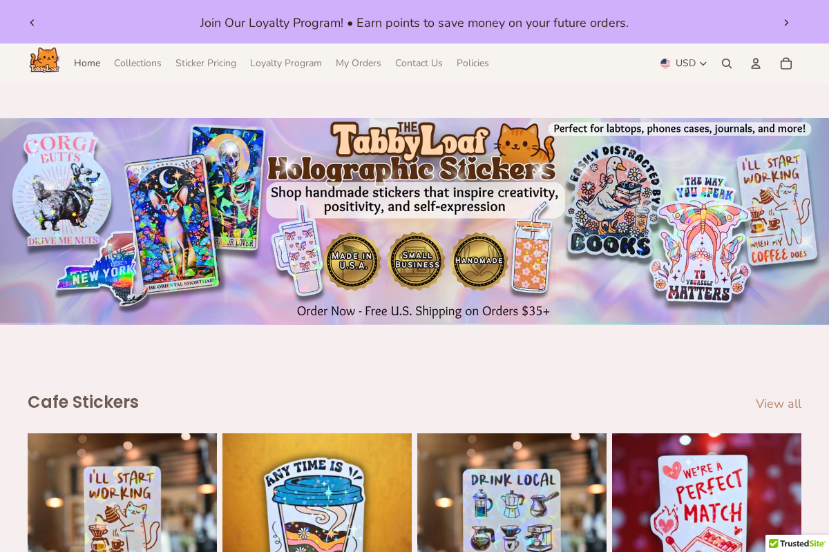 thetabbyloaf.store homepage screenshot