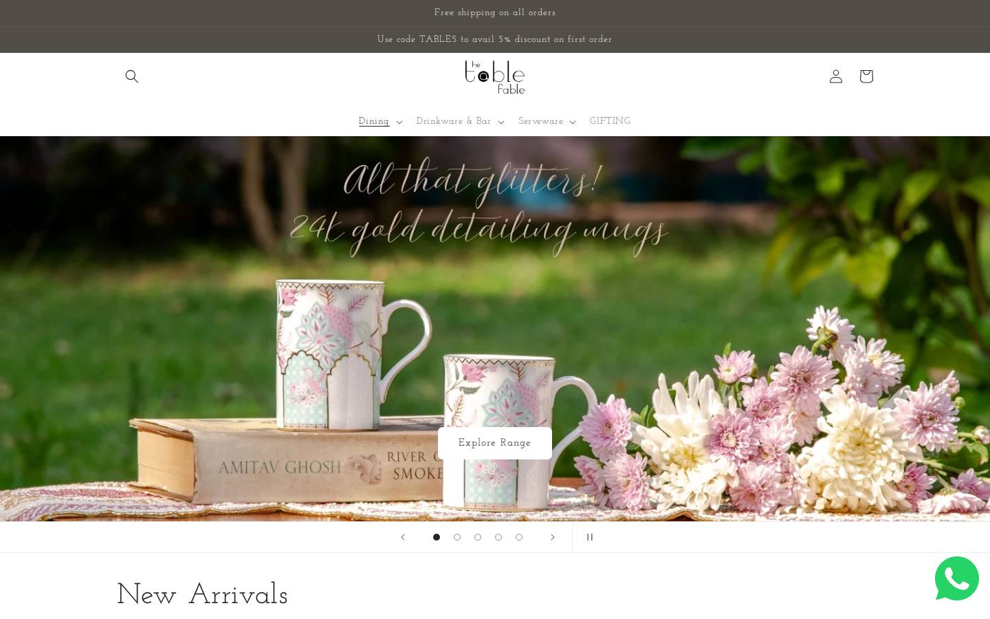thetablefable.com homepage screenshot