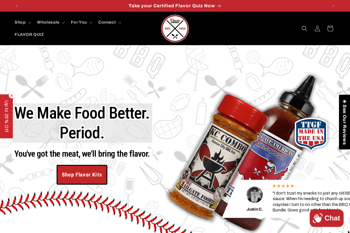 thetailgatefoodie.com homepage screenshot