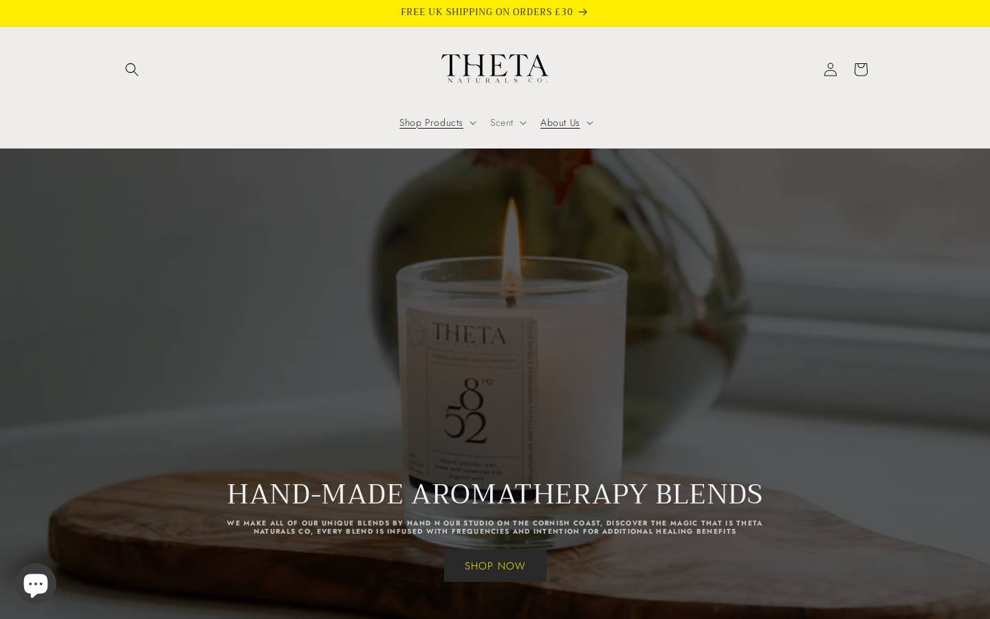 Theta Naturals Co homepage screenshot
