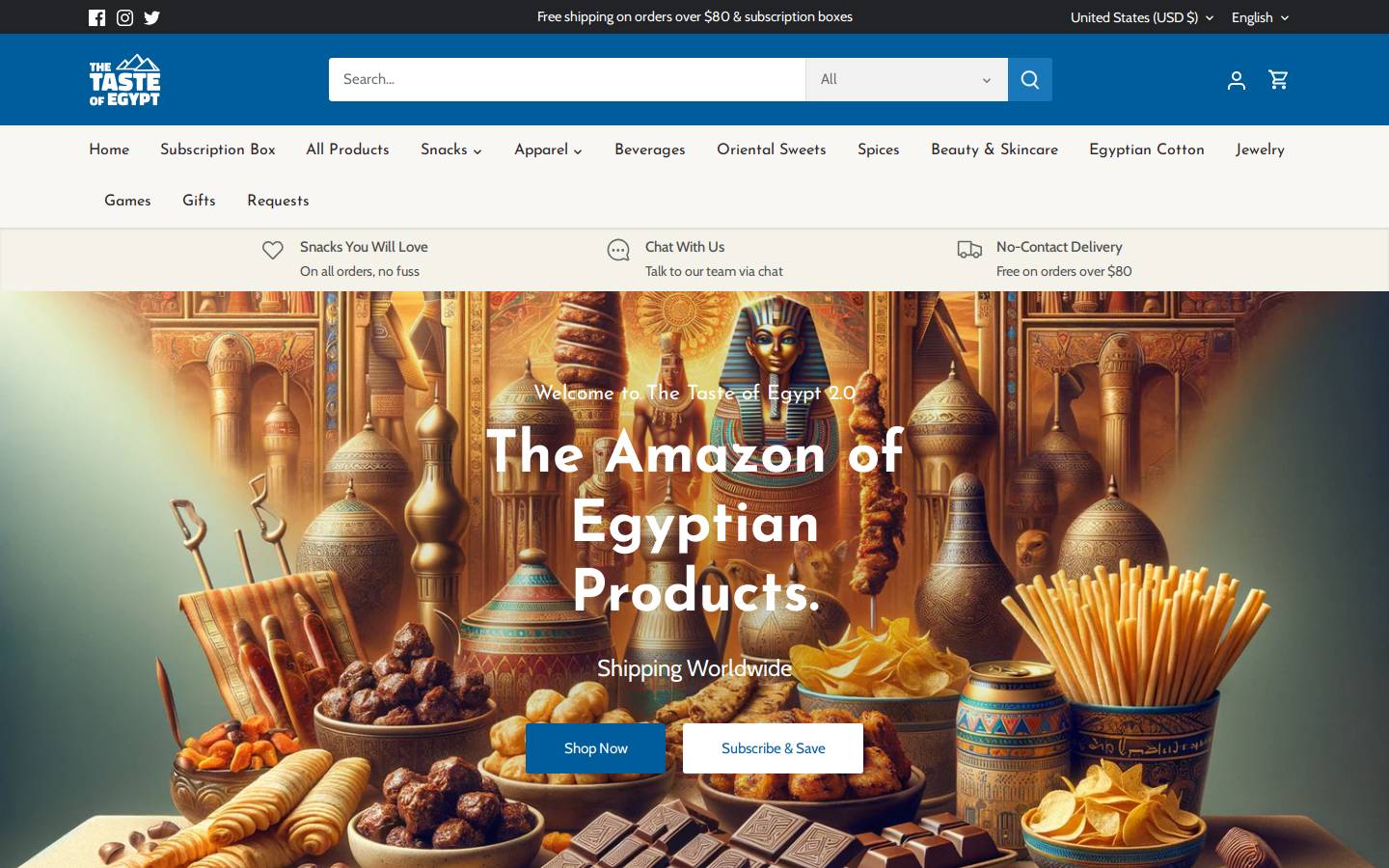 thetasteofegypt.com homepage screenshot