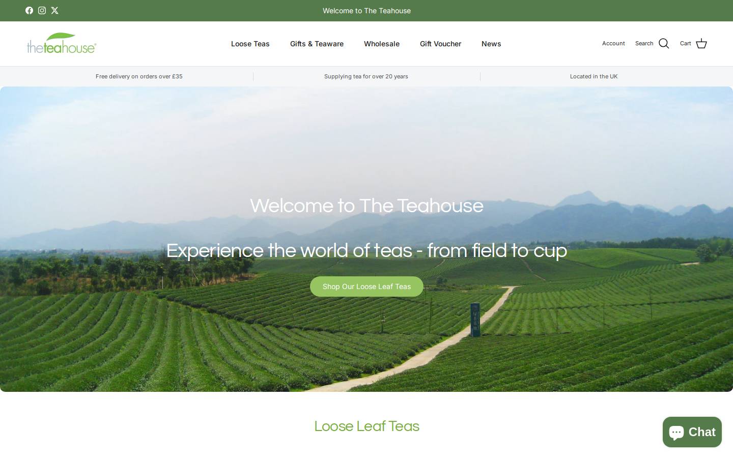 Theteahouse homepage screenshot
