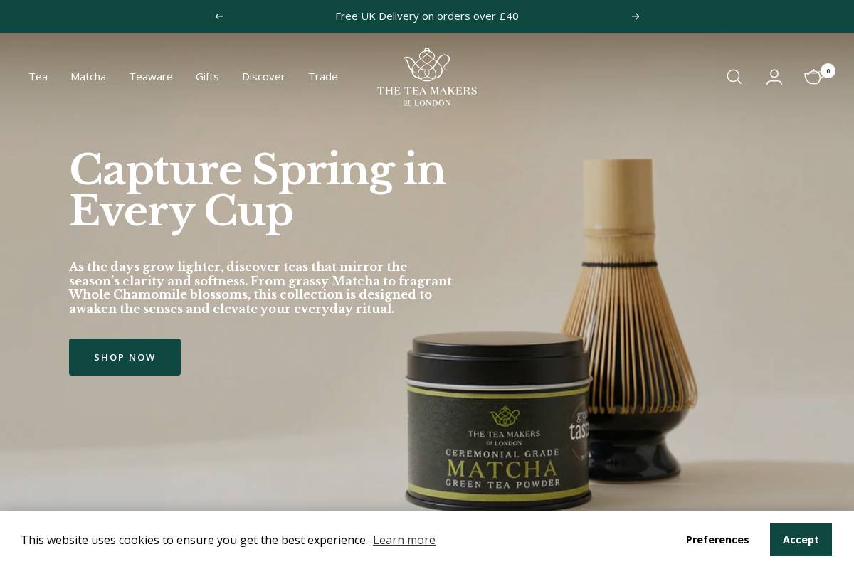 The Tea Makers of London homepage screenshot