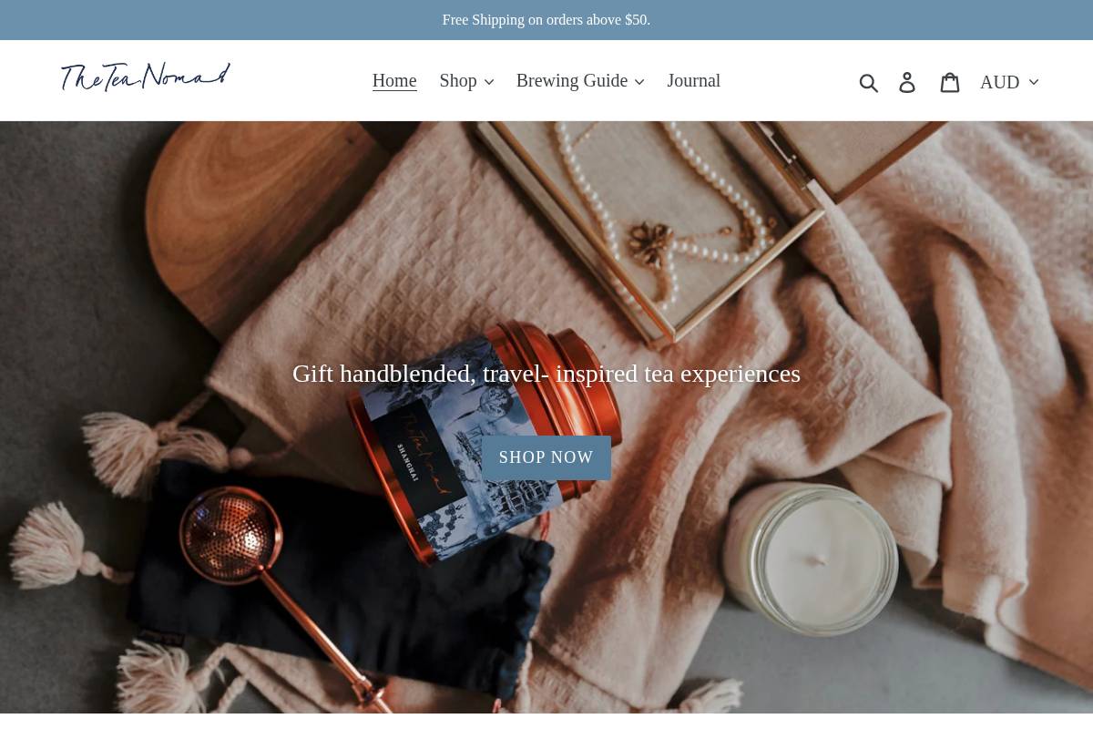 theteanomad.com homepage screenshot