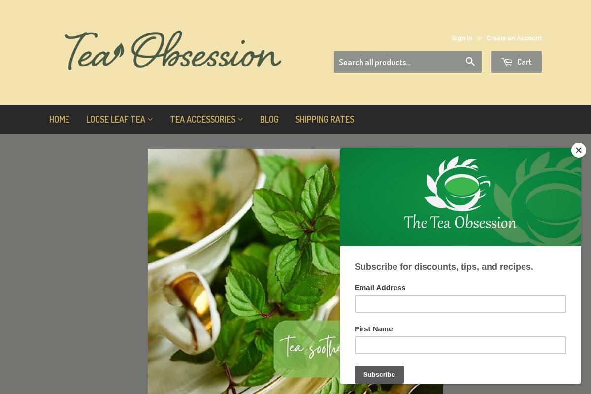theteaobsession.com homepage screenshot