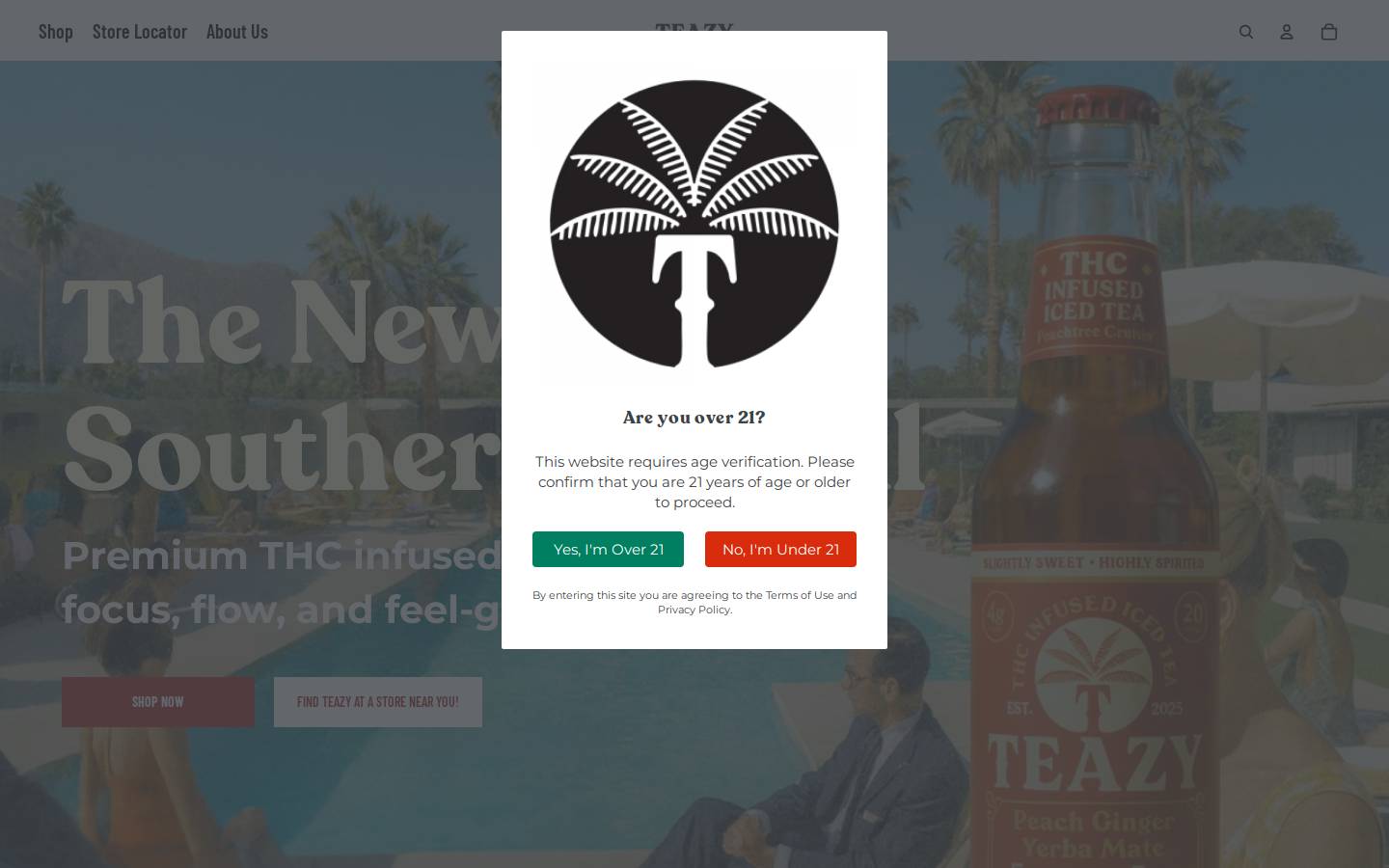 theteazy.com homepage screenshot