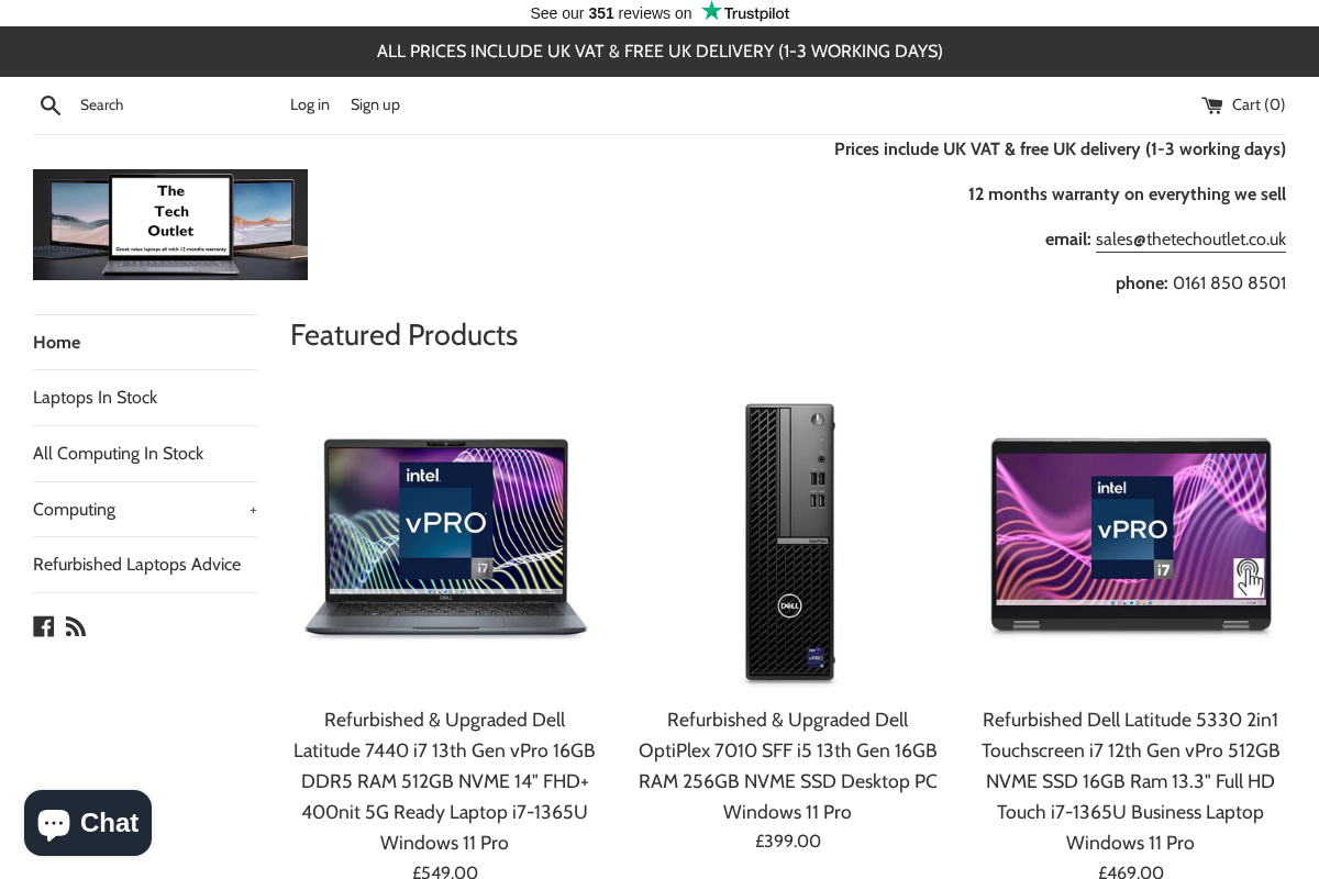 The Tech Outlet homepage screenshot